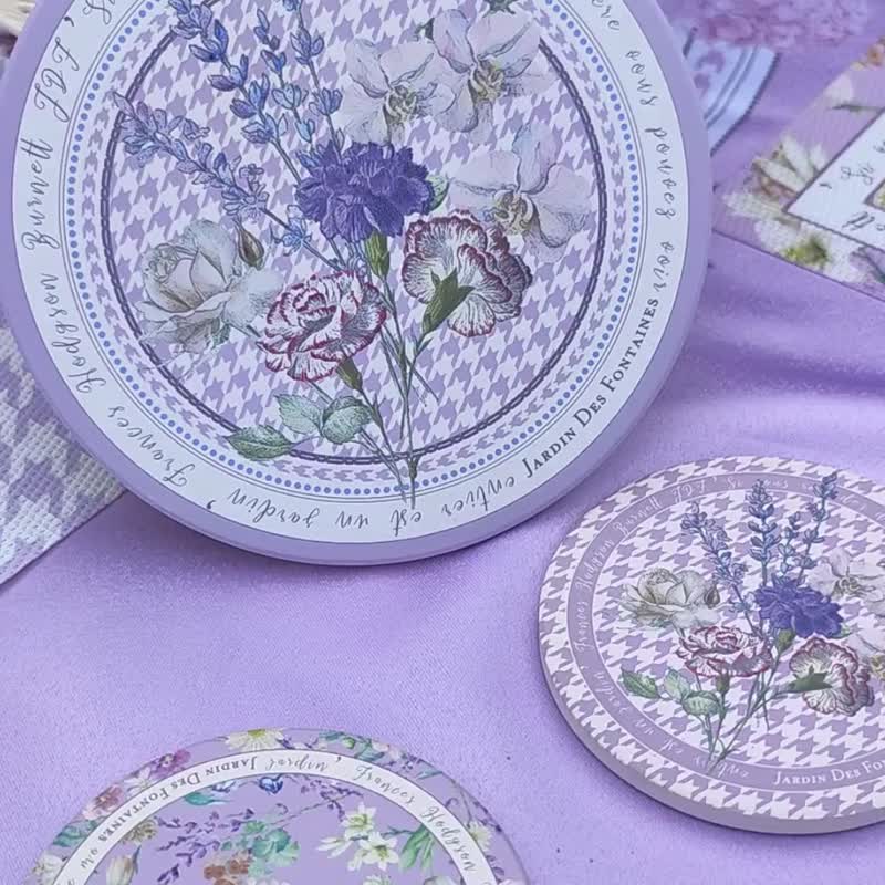 Secret Violet Garden 陶瓷杯垫 (陶瓷材质,健康环保吸水力强) - 杯垫 - 瓷 紫色