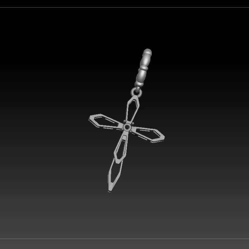 十字架 钻石坠饰 14K 18K 黄 K 金 白 K 金 玫瑰金 - 项链 - 24k 金 金色