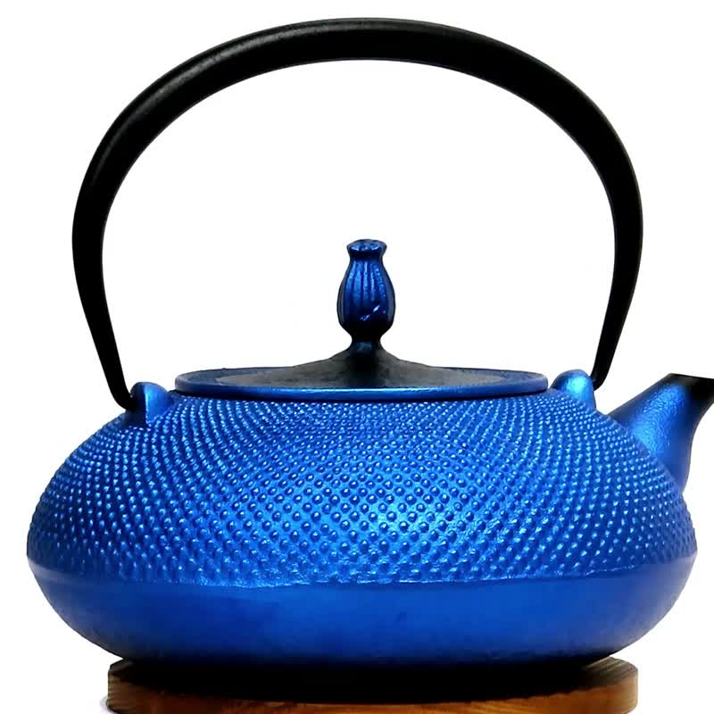 及富 南部铁器 铁瓶 铁壶 平丸霰 蓝色 1.2L  IH对应 日本制 - 茶具/茶杯 - 其他金属 蓝色