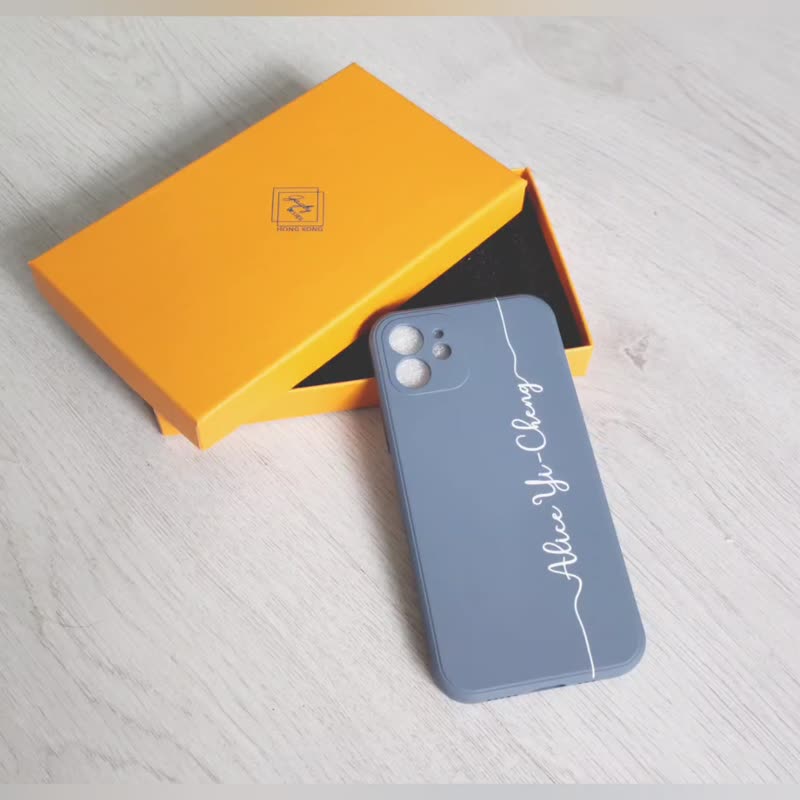定制化加名字蓝灰色全包手机壳iPhone 16 15 plus 14 13 Pro Max - 手机壳/手机套 - 塑料 多色