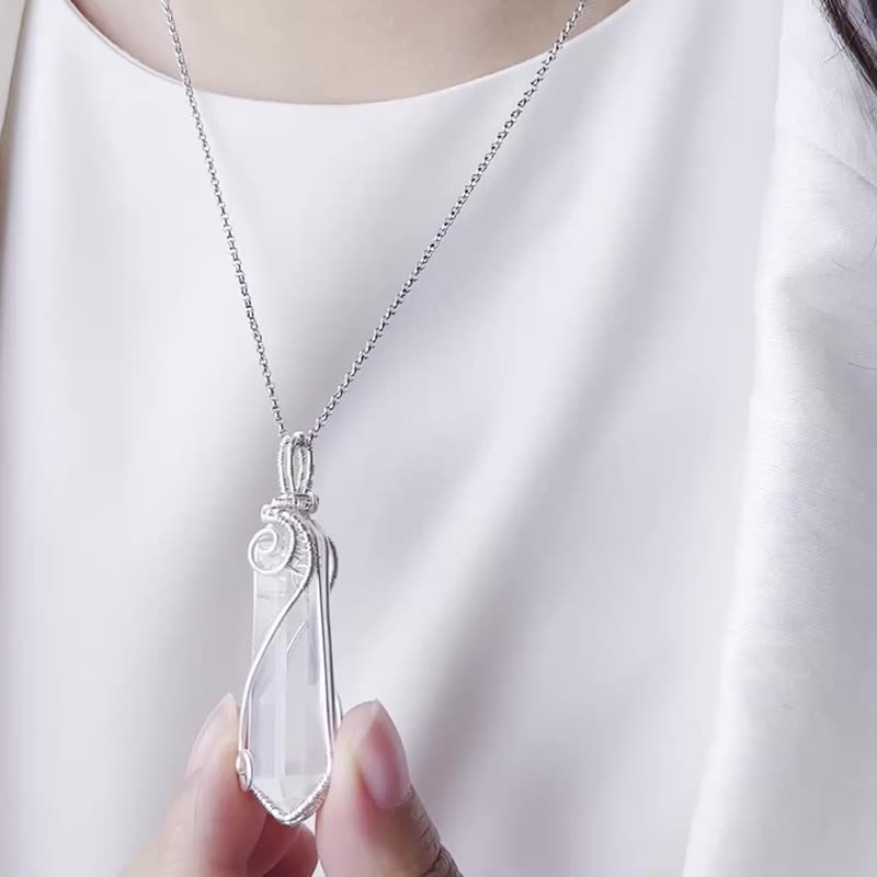 【高阶异象水晶】双尖金字塔 / 白水晶手作项链 - 吊饰 - 水晶 透明