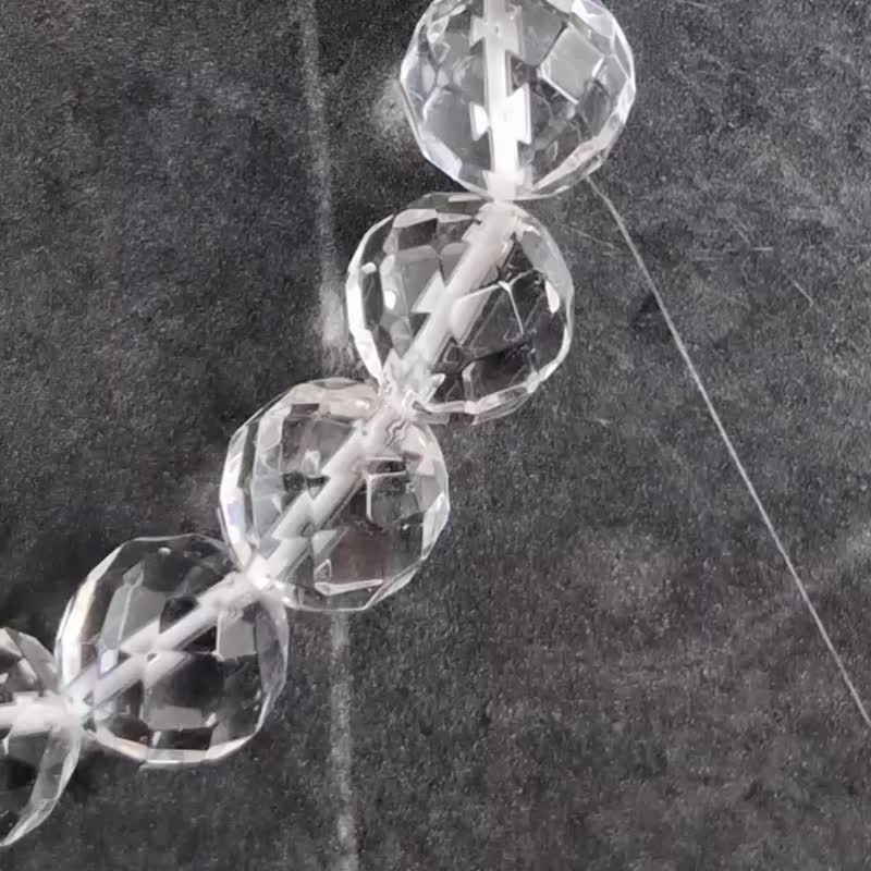 极品钻切角度天然白水晶手珠 8mm 10mm 12mm 14mm - 手链/手环 - 水晶 透明