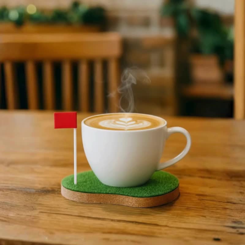 草坪高尔夫杯垫　桌面迷你果岭 饮料垫　可爱 常绿风 圣诞礼物 - 杯垫 - 其他材质 绿色