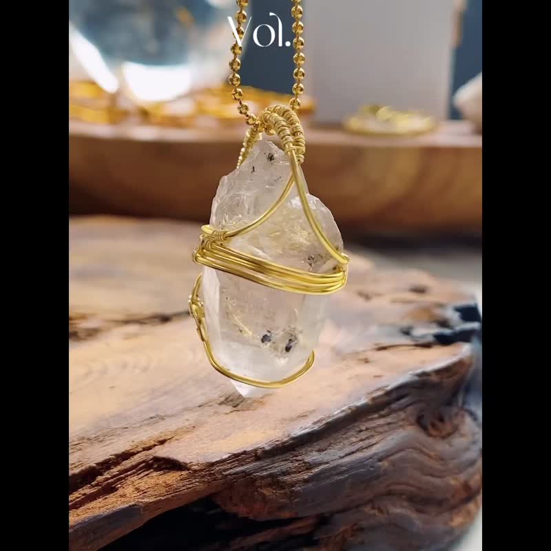 【白水晶原石】喜马拉雅水晶项链 / 可定制挂饰 - 吊饰 - 水晶 白色