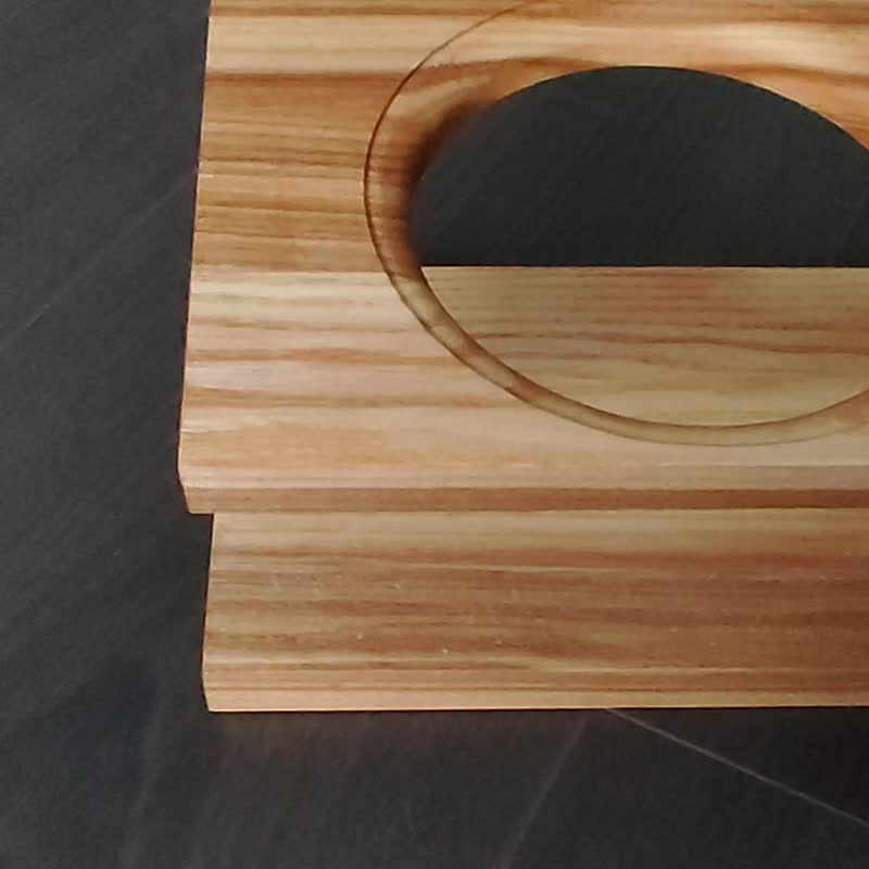 Wooden dog cat bowl stand - 碗/碗架 - 木头 咖啡色