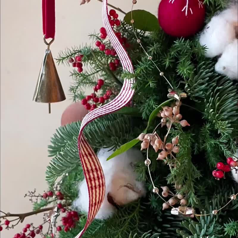 【新鲜雪松诺贝松圣诞树】附礼品纸盒 - 干燥花/捧花 - 植物．花 红色