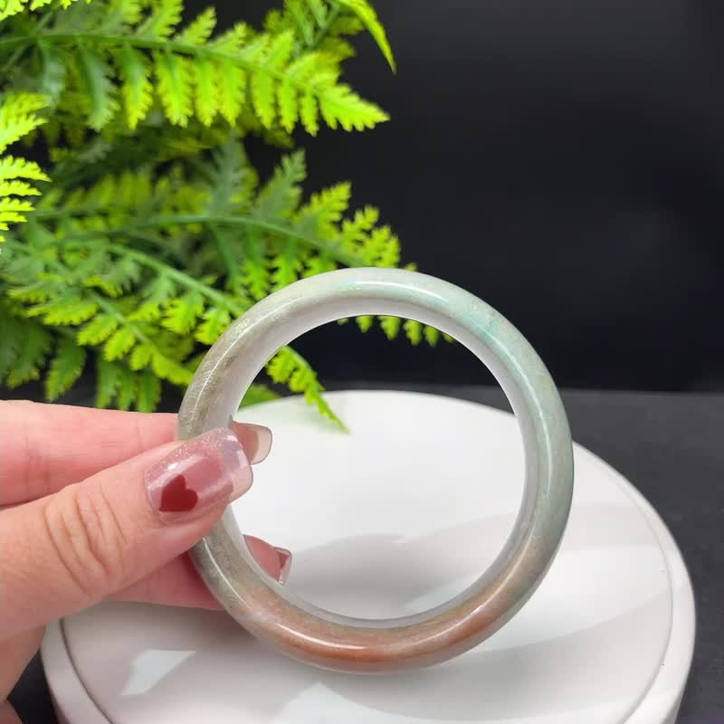 精品精选 珊瑚玉手镯 57MM 冰润高瓷 蓝绿灰粉 凤尾纹 沉稳纯正 - 手链/手环 - 半宝石 