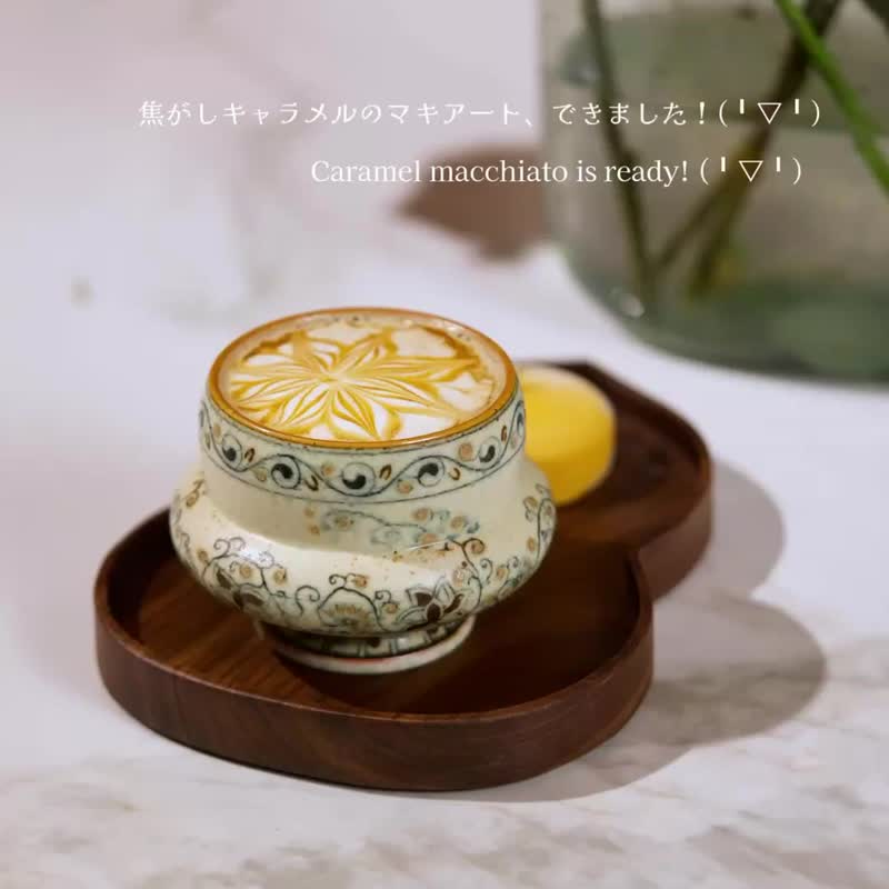 爆款 唐风敦煌莲菊纹泳圈景德镇手绘青花瓷中式复古咖啡杯230ml - 咖啡杯/马克杯 - 陶 蓝色