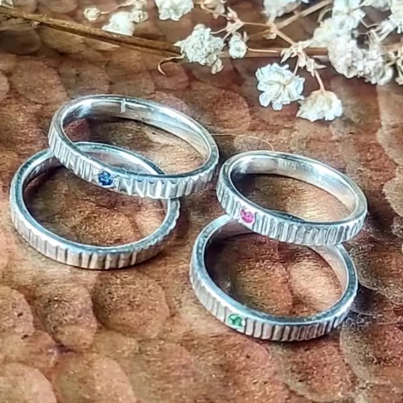 【Captain Flint手作银饰】林间拾光 天然红宝石 蓝宝石 纯银戒指 - 戒指 - 宝石 多色