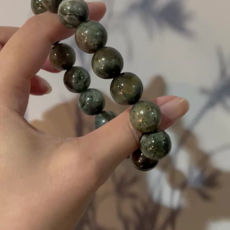 烟雾感 勇气之石大咪数【森林丝绢系阳起石】稀缺品 /一物一拍 - 手链/手环 - 水晶 绿色