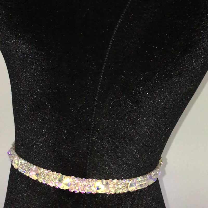 水钻腰带舞厅腰带舞蹈腰带舞厅配饰舞蹈腰带 - 皮带/腰带 - 玻璃 