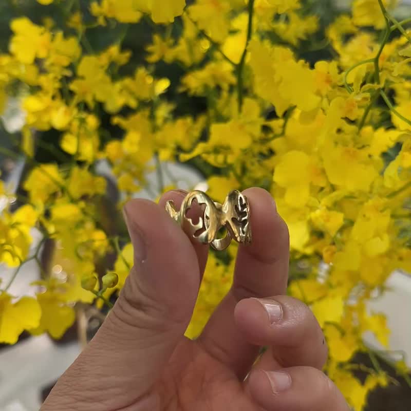 黄铜版 花之舞开放戒 Dancing with Folwers - 戒指 - 铜/黄铜 金色