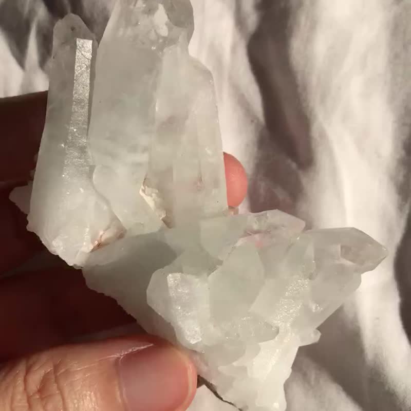 马达加斯加 翠幽灵 绿幽灵 白水晶簇 水晶柱 天然原石 crystal - 摆饰 - 水晶 绿色