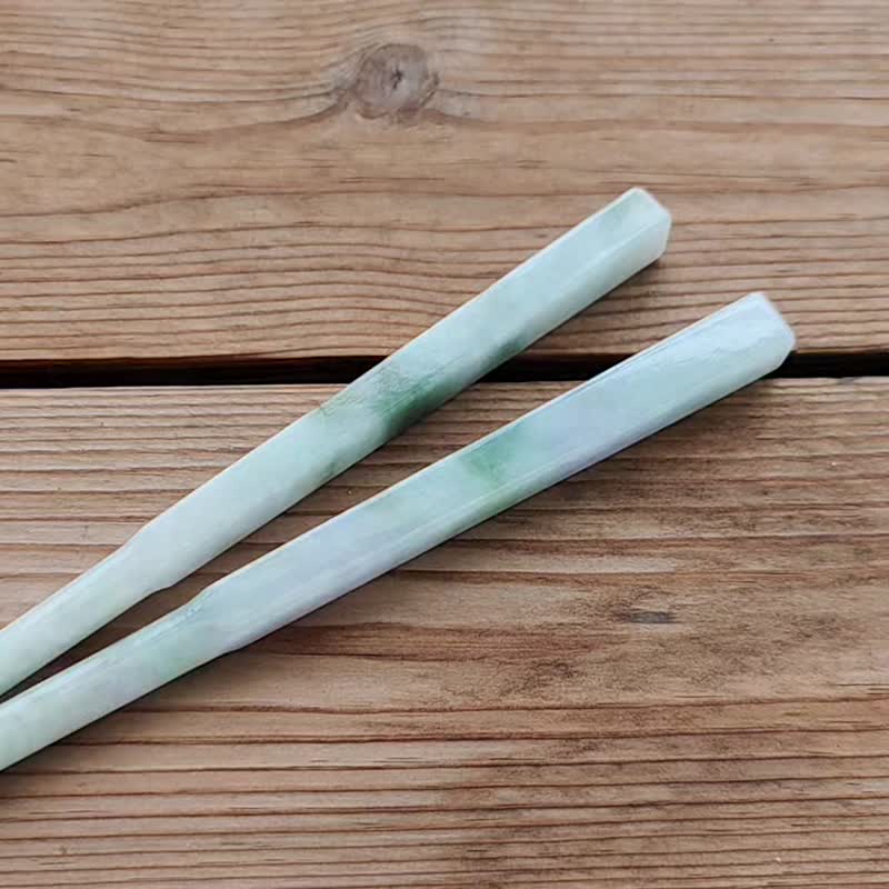 亲翠 天然翡翠 冰飘花微紫小胖筷子 特色题材 - 筷子/筷架 - 玉石 多色
