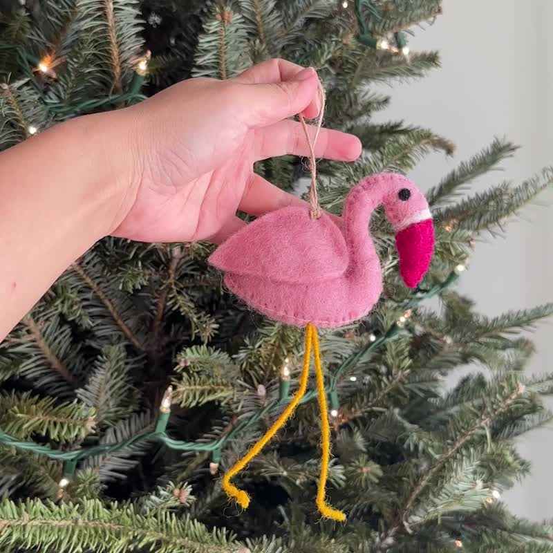 圣诞树吊饰 红鹤 圣诞装饰 羊毛毡圣诞挂饰 圣诞布置 - 摆饰 - 羊毛 