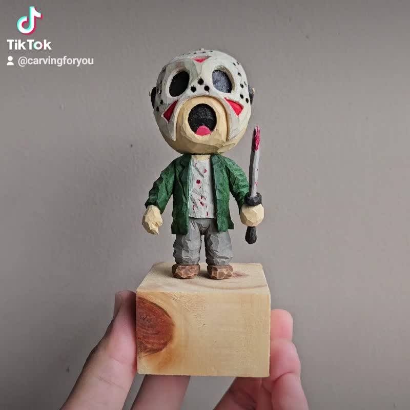 板尾杰森《十三号星期五》（木雕） - 玩偶/公仔 - 木头 