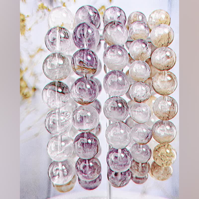 【火焰紫兔毛】半盆 薰衣草紫 兔毛水晶手串手链/一物一拍 - 手链/手环 - 水晶 紫色