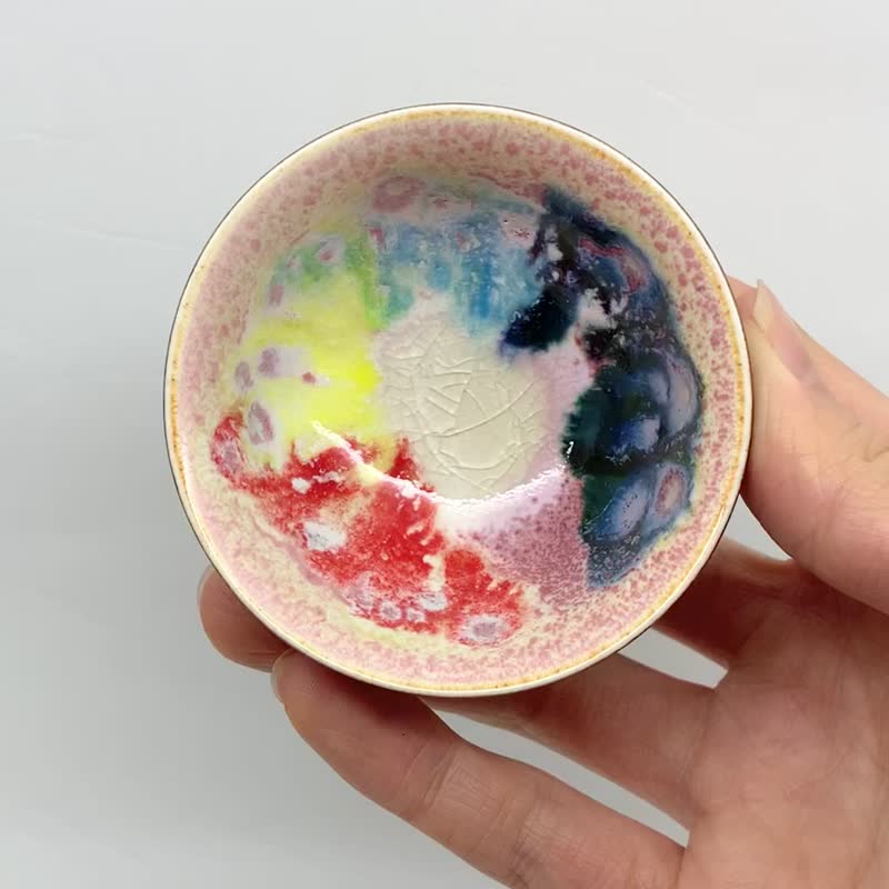 冰晶油画 功夫杯 60ml 邱毓宁 莺歌烧 E9-02 - 茶具/茶杯 - 瓷 多色