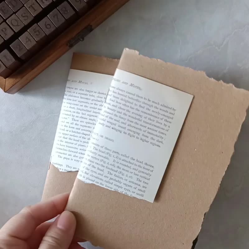 混合纸手撕A6手帐本 Hand Torn Mixed Paper Junk Journal Book - 笔记本/手帐 - 纸 
