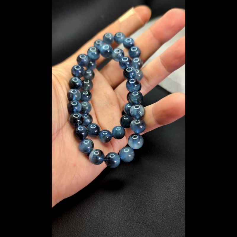 【订制品】巴西 6-14mm 魔鬼海蓝宝 Aquamarine 手串 天然水晶 - 手链/手环 - 水晶 蓝色