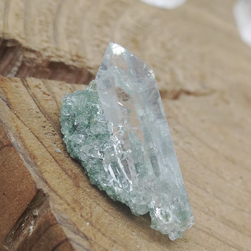 天然喜玛水晶|绿幽灵共生|小精致品|水晶柱|高透 - 摆饰 - 水晶 