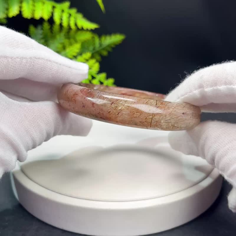 精美 黑金超七水晶手镯 62MM 冰透星光闪片石英手环 调节能量气场 - 手链/手环 - 水晶 