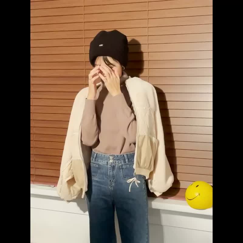 毛茸茸仿羔羊绒毛帽 包头帽 冷帽 毛帽 冬帽 - 帽子 - 聚酯纤维 白色