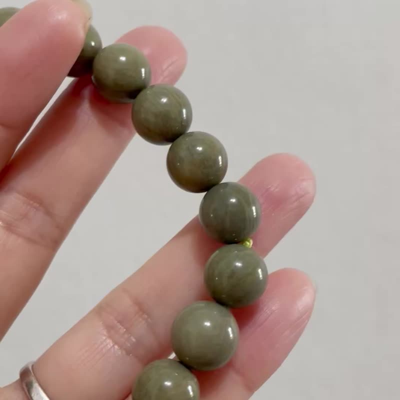 静谧森语 茶屿守护【抹茶森语阿拉善手串】心灵茶席/一物一拍 - 手链/手环 - 水晶 绿色