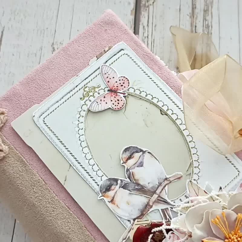 大号玫瑰花垃圾日记本手工精致女人乳品花鸟笔记本 - 笔记本/手帐 - 纸 粉红色