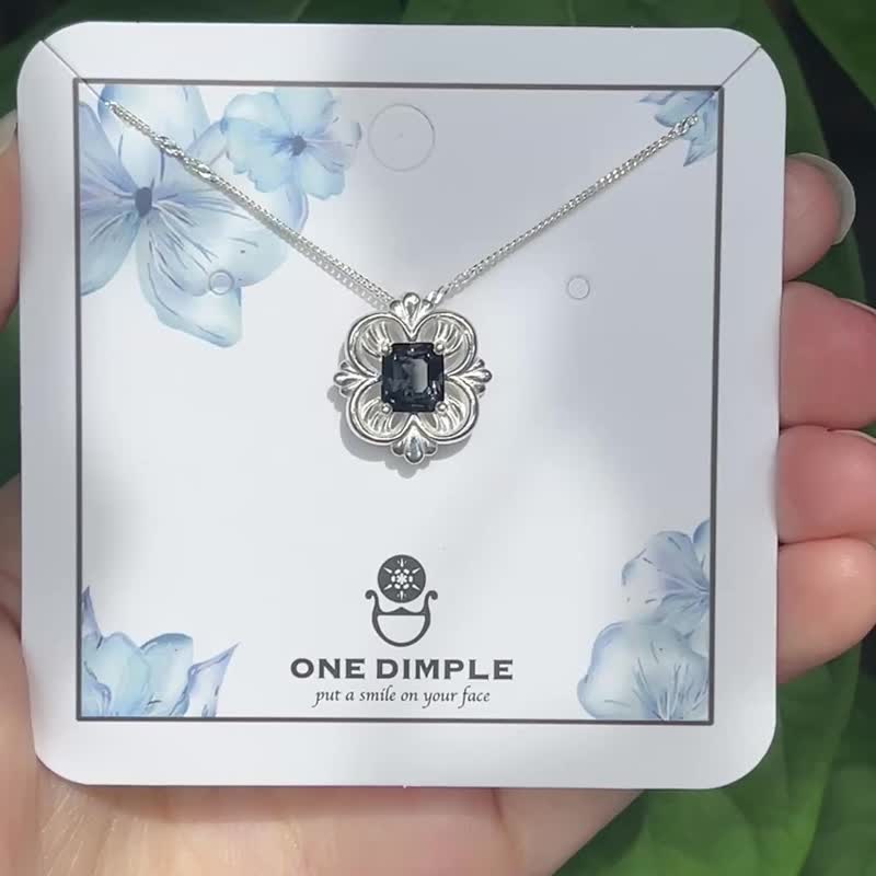 勋章 尖晶石项链 925银 - 项链 - 纯银 银色