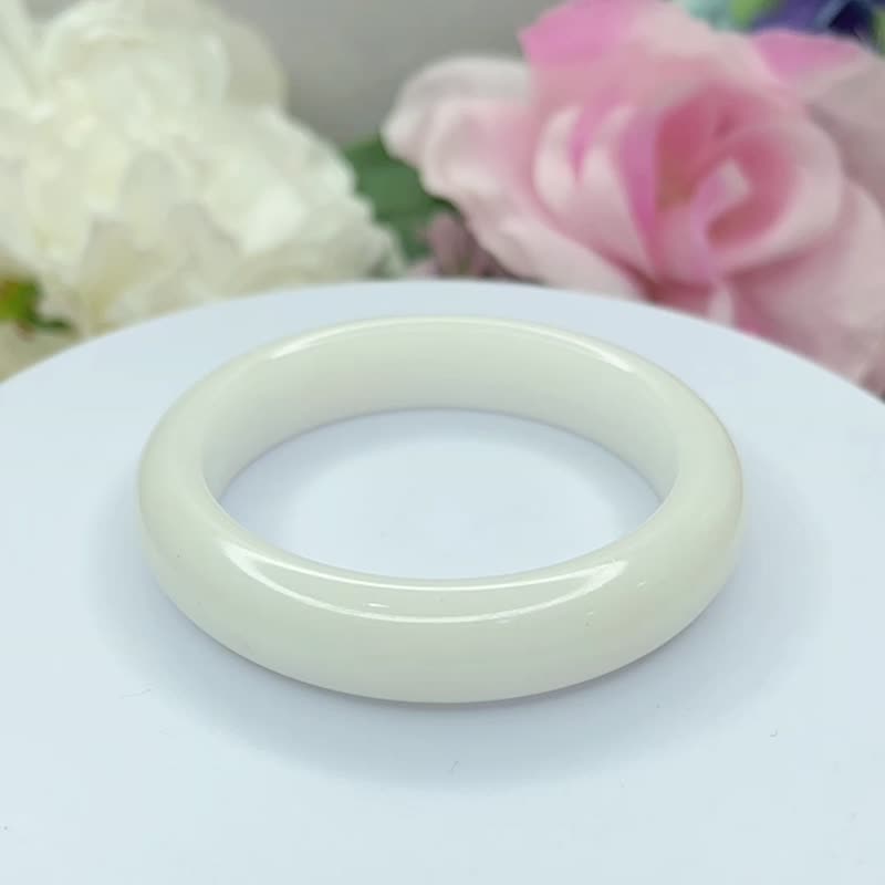 No.135 和田白玉 手镯 和田玉 白玉 内径 54mm 青海山料 手环 - 手链/手环 - 玉石 白色