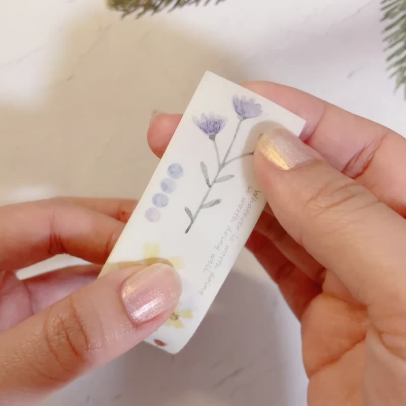 花语 纸胶带 / 3cm宽 特殊油墨印刷 带离型纸 - 纸胶带 - 纸 