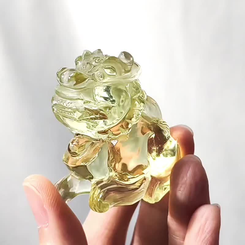 顶级 黄水晶 狮子 招财 镇宅 风水 力量 趋吉避凶 收藏 单品 礼物 - 摆饰 - 宝石 黄色