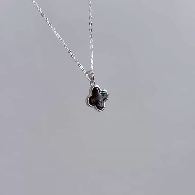 925纯银 四叶草 胎毛项链 - 婴儿饰品 - 银 