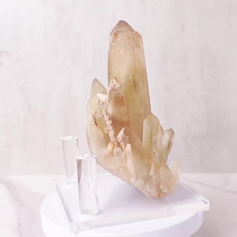 白水晶簇 // 净化磁场 // 白水晶原矿 赠底座 - 摆饰 - 水晶 白色