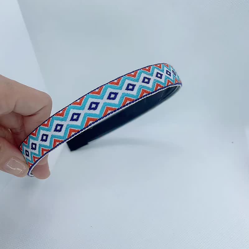手工塑形减压发箍织带-知恩 - 发带/发箍 - 绣线 