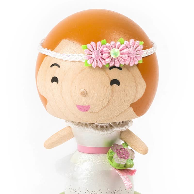 【森林新娘】弹簧摆饰 弹簧摇头公仔 情人节礼物 | Wooderfullife - 玩偶/公仔 - 木头 多色