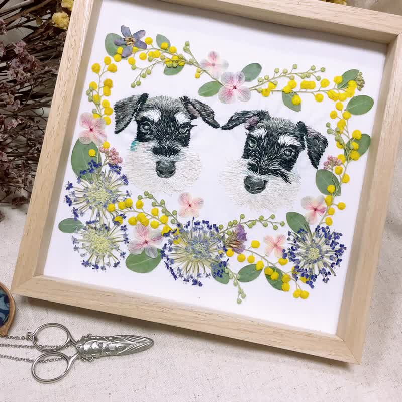 宠物刺绣拼押花框画 - 画框/相框 - 绣线 多色