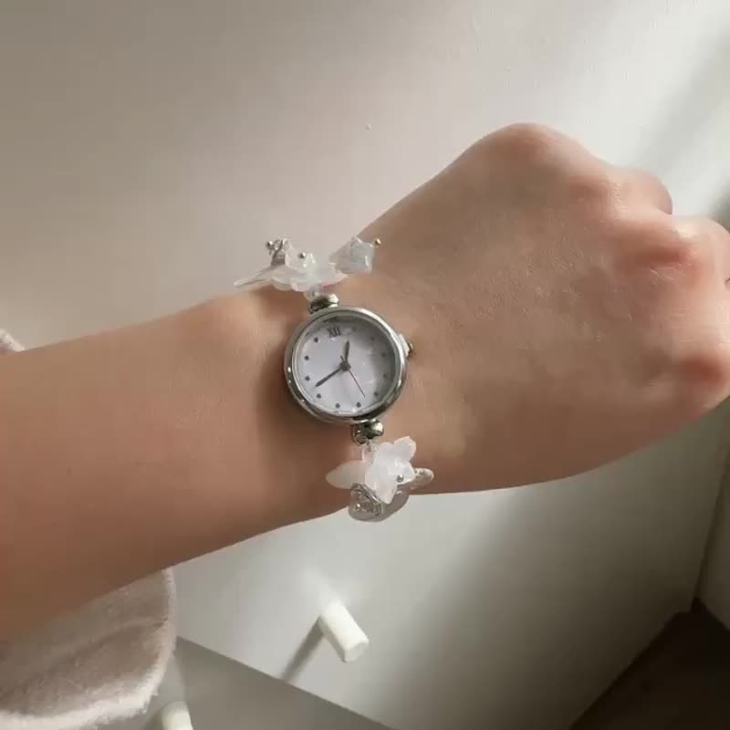 捷克花珠设计手表 (设计师款白色) - 女表 - 玻璃 白色