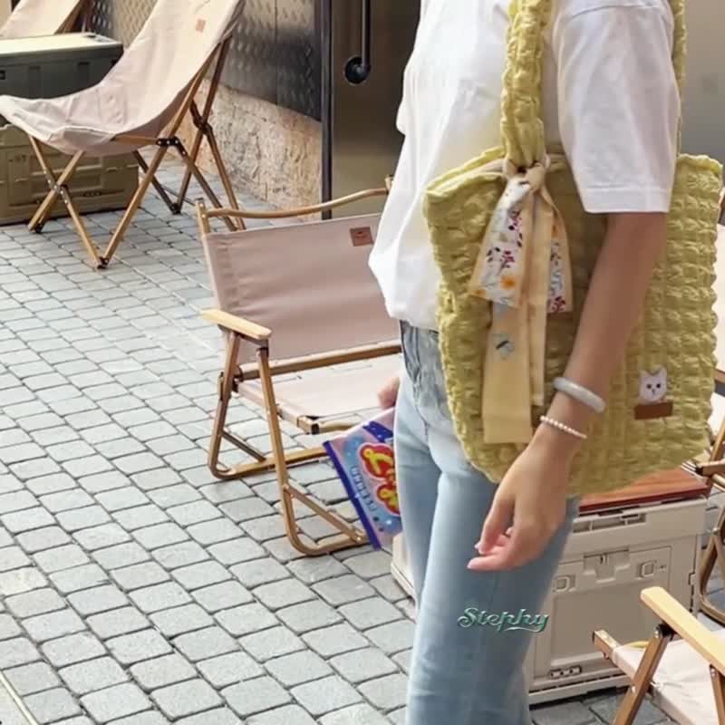 定制化礼物 |  猫咪手提 侧背布包赠送猫猫丝巾 / 自订选猫猫剌綉 - 化妆包/杂物包 - 其他人造纤维 