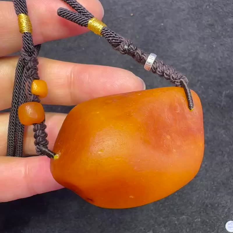 纯天然 波罗的海海飘蜜蜡原石 手把件吊坠两用款 饱满厚实 - 项链 - 宝石 