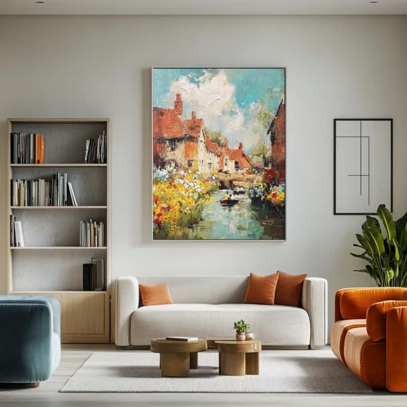 午后黄金河 油画风 挂画艺术微喷 古典美学 客厅书房 - 海报/装饰画/版画 - 棉．麻 