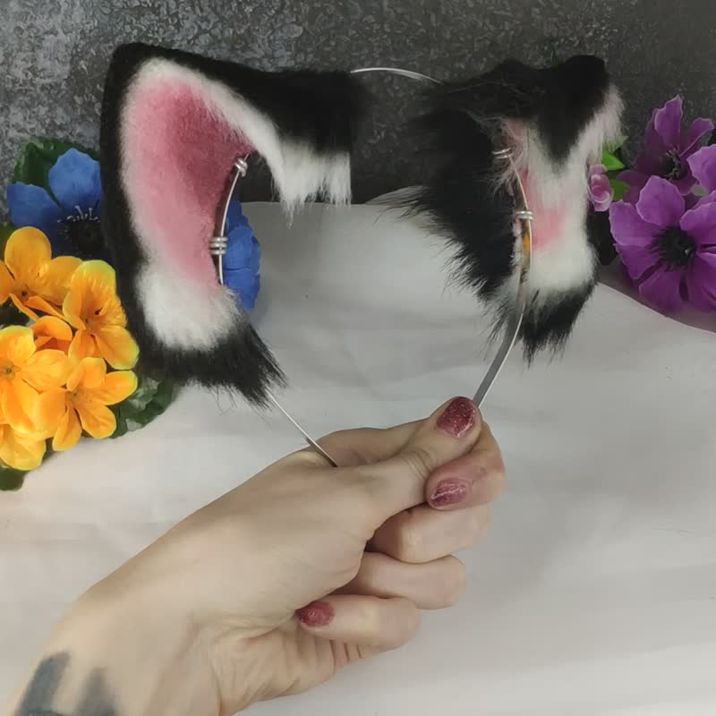 Black Kitten Ears Headband Neko Ears Cosplay - 发饰 - 其他人造纤维 黑色