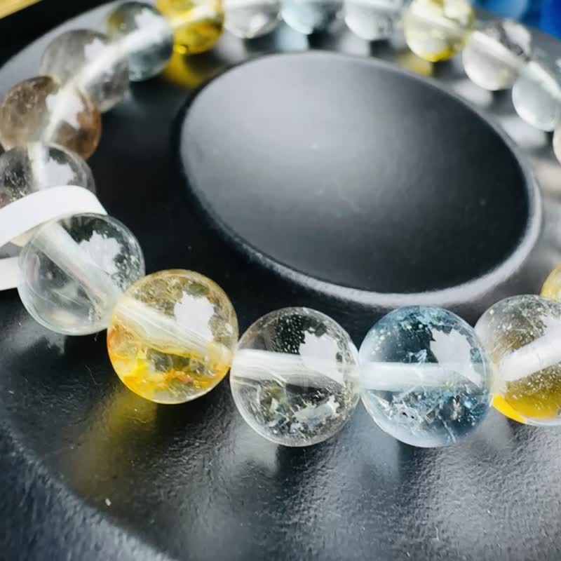 精品自用冰彩托帕石水晶手珠 9.5mm33.77g 增强表达能力说服力 - 手链/手环 - 水晶 多色