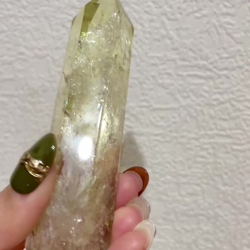 极度高品质 招财进宝【极光手术刀极品黄水晶柱】搜藏品/一物一拍 - 摆饰 - 水晶 黄色