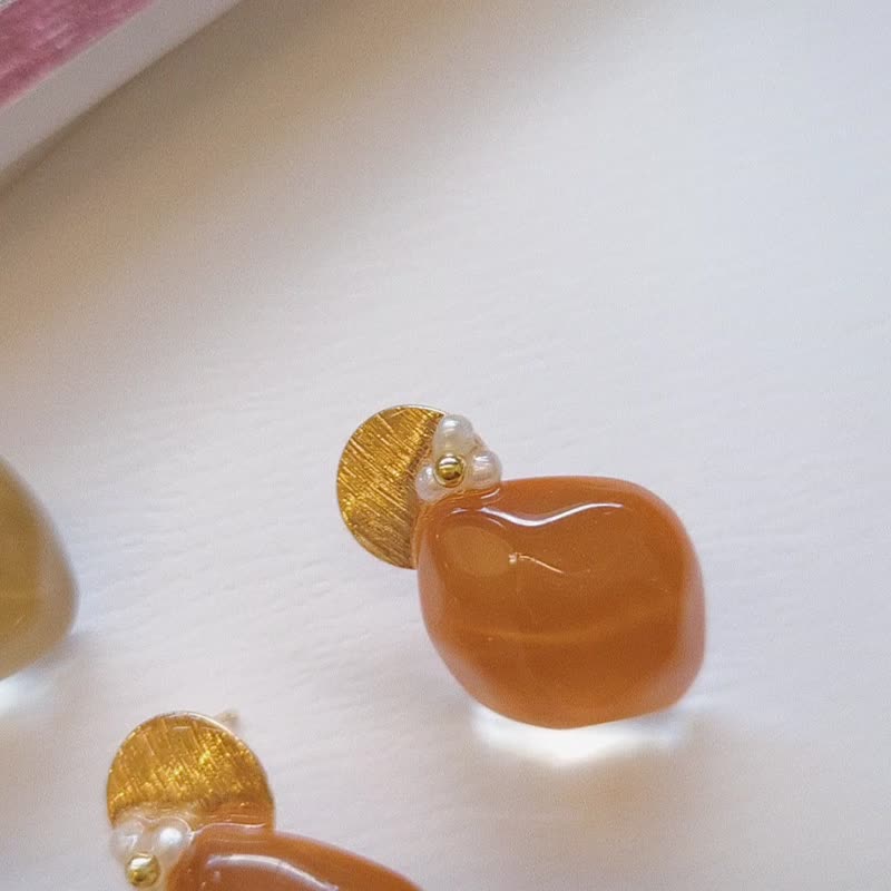 1KM美好时光•水波纹理树脂耳环-4色 - 耳环/耳夹 - 树脂 