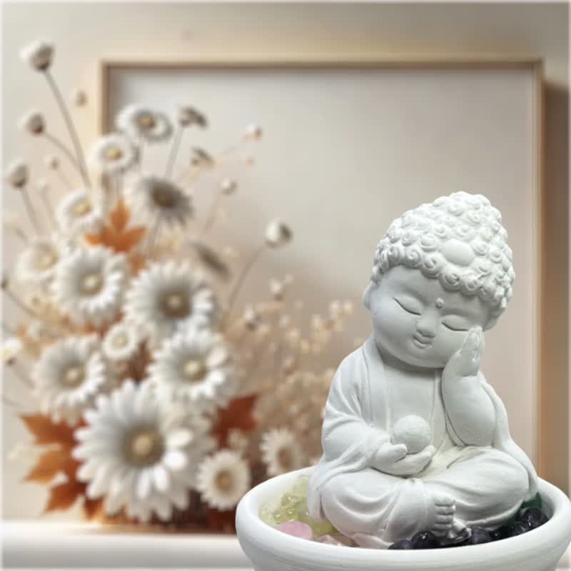水晶扩香 五行水晶矿石净念吉祥之静性水晶套组 开运能量水晶 - 香薰/精油/线香 - 水泥 白色