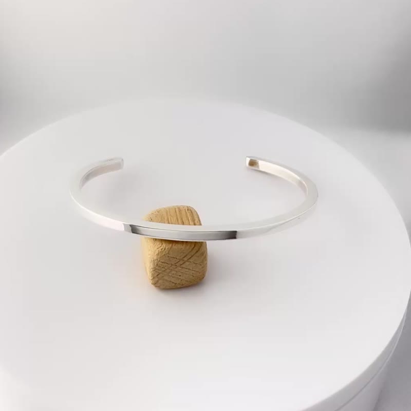 925银开口手链，3x3 mm - 意大利设计 - 手链/手环 - 纯银 银色