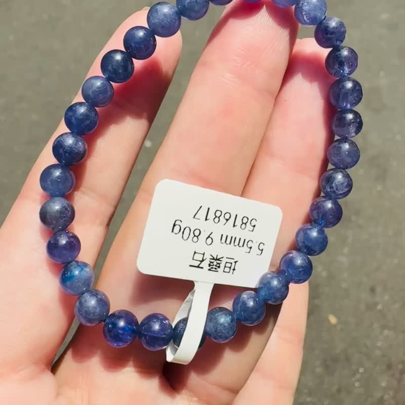 性价比浓色蓝紫坦桑石丹泉石水5.5mm9.80g提升专注力正能量旺人缘 - 手链/手环 - 水晶 蓝色