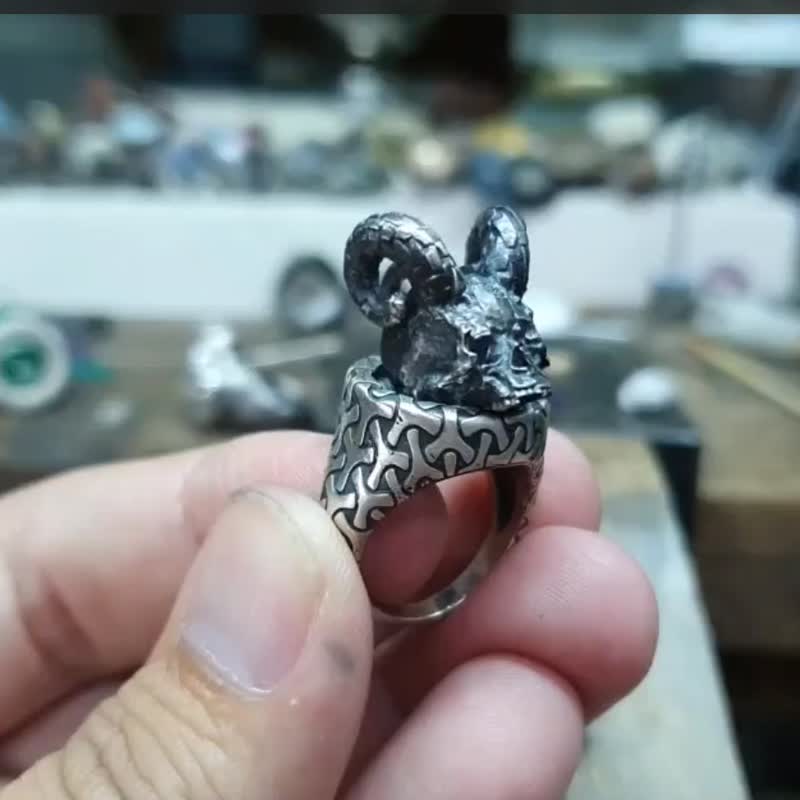 skull 设计订制款戒指 - 戒指 - 纯银 